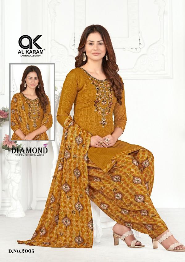 Al Karam Diamond Vol -2 cotton Printed Designer Dress Material